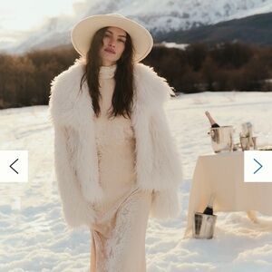 BHLDN High-Neck Velvet Scallop-Hem Maxi Dress